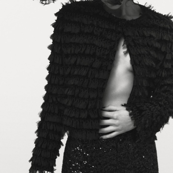 ZARA STRUCTURED CROP JACKET - Picture 6 of 7